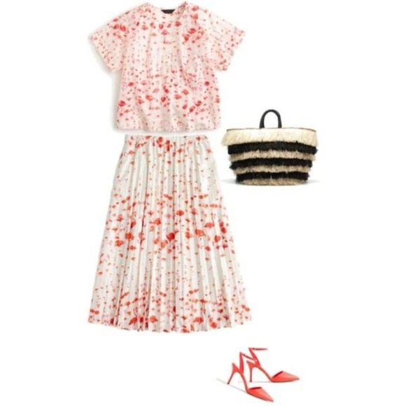 J. Crew Flamingo Print Boxy Crop Top NWT - Picture 3 of 6